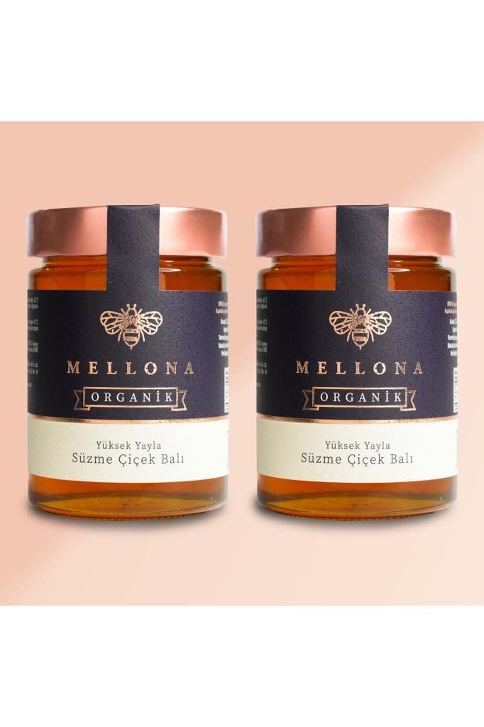 Mellona Organik Yüksek Yayla Süzme Çiçek Balı 450 gr x 2 Adet