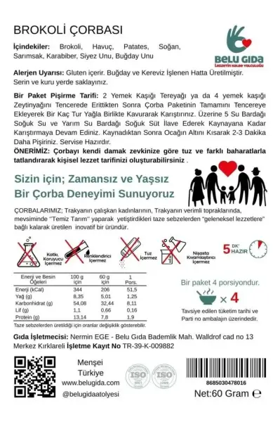 Belu Brokoli Çorbası ambalaj görseli