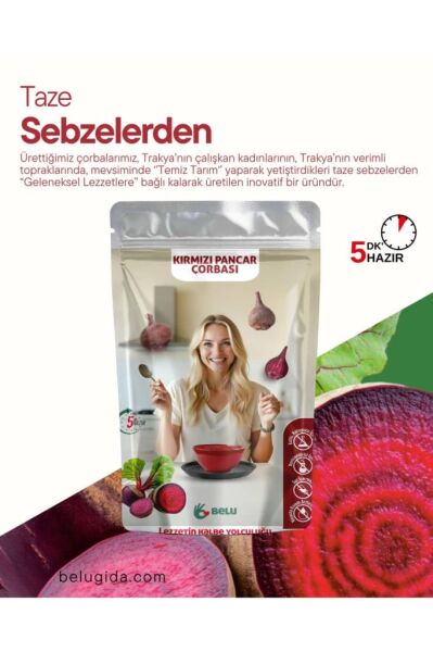 Belu Gurme Serisi Kapya biber Kırmızı pancar Balkabağı Pırasa Çorbası 4 lü Seti