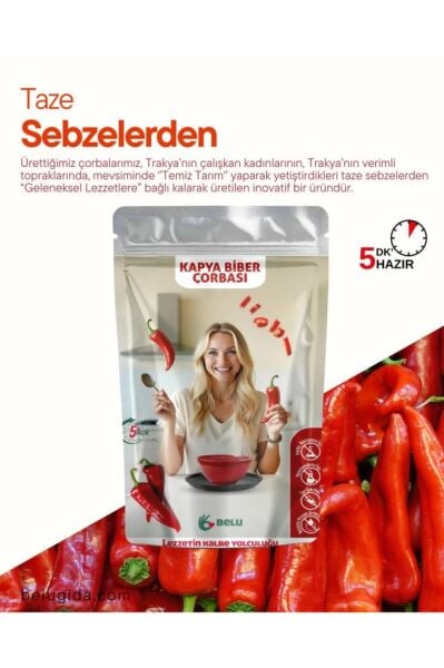 Belu Gurme Serisi Kapya biber Kırmızı pancar Balkabağı Pırasa Çorbası 4 lü Seti