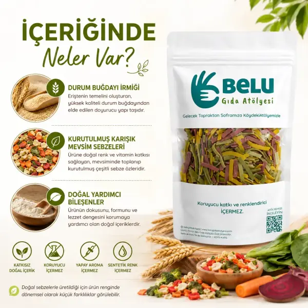 Belu Karışık Sebzeli Erişte 250 gr ürün görseli