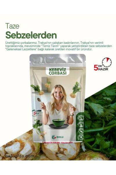 Belu Hafifleten Seri Lahana Kereviz Ispanak Çorbası 3 lü Seti yakın çekim görseli