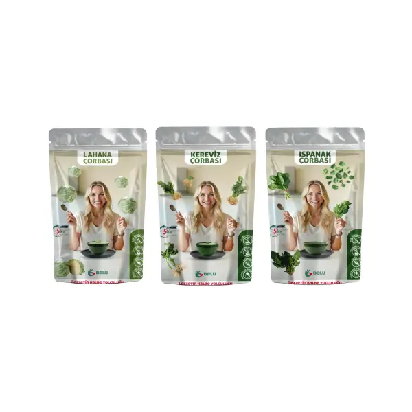 Belu Hafifleten Seri Lahana Kereviz Ispanak Çorbası 3 lü Seti
