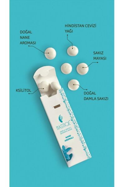 Mastiqe Doğal Nane Aromalı Damla Sakızlı Şekersiz Sakız 20 Grx12 Adet