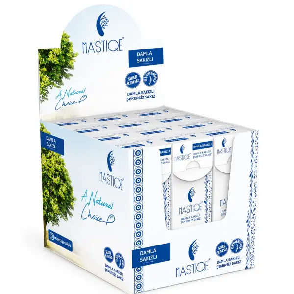 Mastiqe Damla Sakızlı Şekersiz Sakız 20 gr x 12 Adet Sade