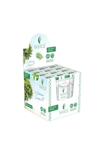 Mastiqe Doğal Yeşil Nane Aromalı Damla Sakızlı Şekersiz Sakız 20 Gr x 12 Adet