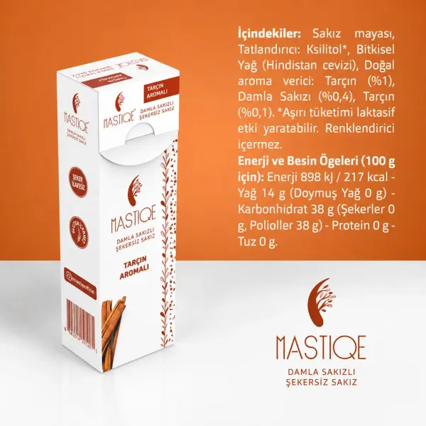 Mastiqe Tarçın Aromalı Sakız 20 gr x12 Adet ambalaj görseli