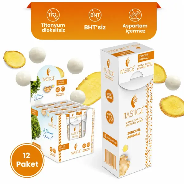 Mastiqe Zencefil Aromalı Sakız 20 gr x 12 Adet ürün görseli