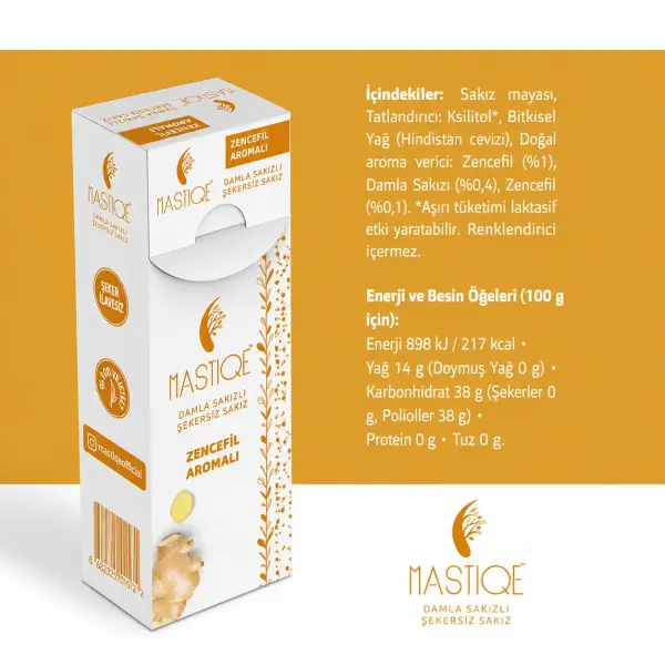 Mastiqe Zencefil Aromalı Sakız 20 gr x 12 Adet kullanım görseli