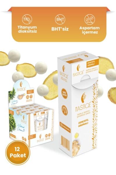 Mastiqe Zencefil Aromalı Sakız 20 gr x 12 Adet