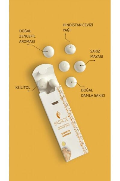 Mastiqe Zencefil Aromalı Sakız 20 gr x 12 Adet