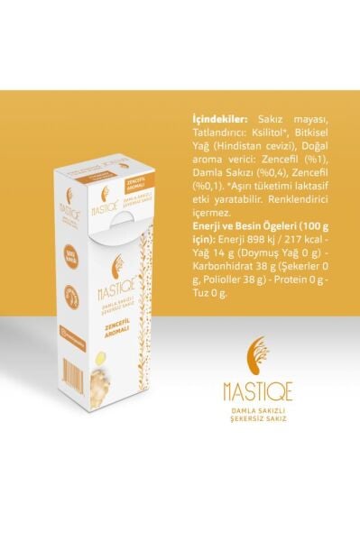 Mastiqe Zencefil Aromalı Sakız 20 gr x 12 Adet