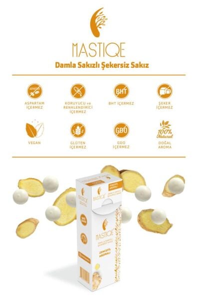 Mastiqe Zencefil Aromalı Sakız 20 gr x 12 Adet