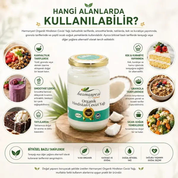 Harmanyeri Organik Hindistan Cevizi Yağı 280 Gr (311 Ml) ürün görseli