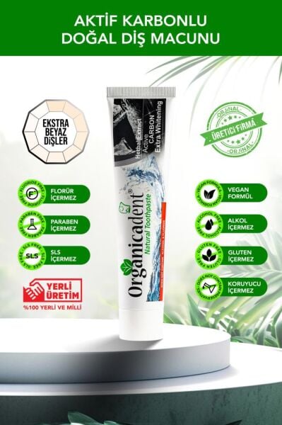 Organicadent Aktif Karbonlu Doğal Diş Macunu 75 ml