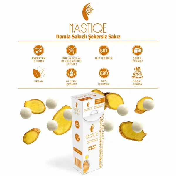 Mastiqe Zencefil Aromalı Sakız 20 GR x 2 Adet ürün görseli