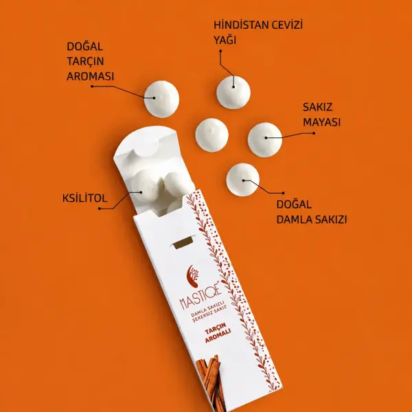 Mastiqe Tarçın Aromalı Sakız 20 GR x 2 Adet yakın çekim görseli