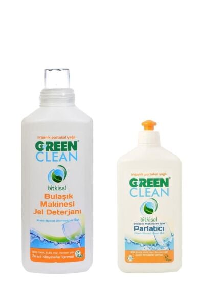 U Green Clean Bitkisel Bulaşık Makinesi Jel Deterjanı + Organik Parlatıcı Set