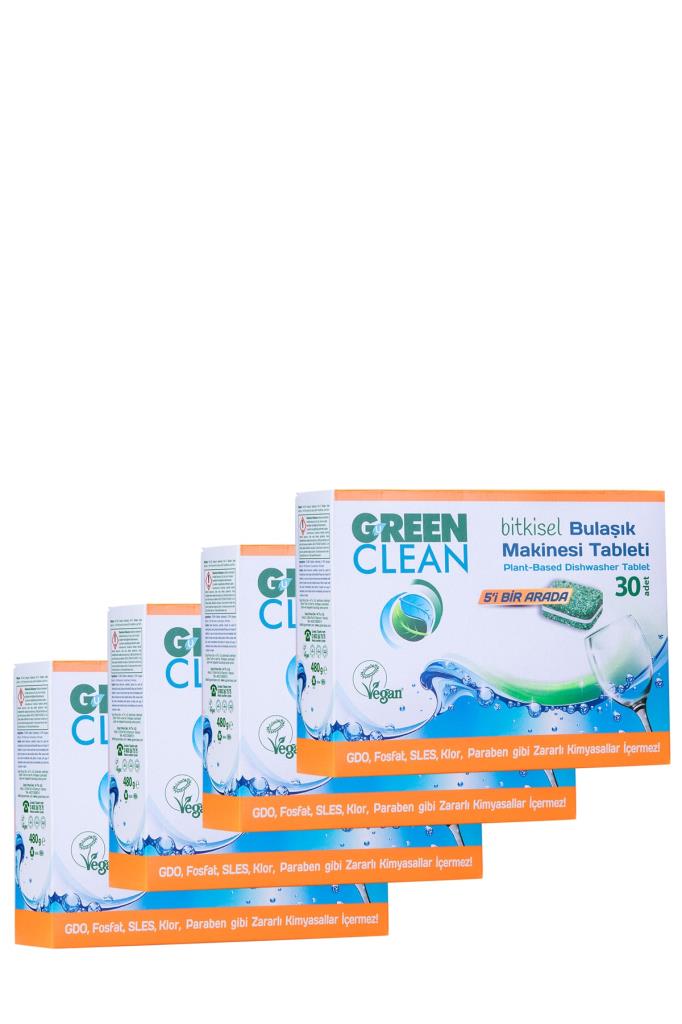 U Green Clean Bitkisel Bulaşık Makinesi Tableti 30' Lu 4'lü Set