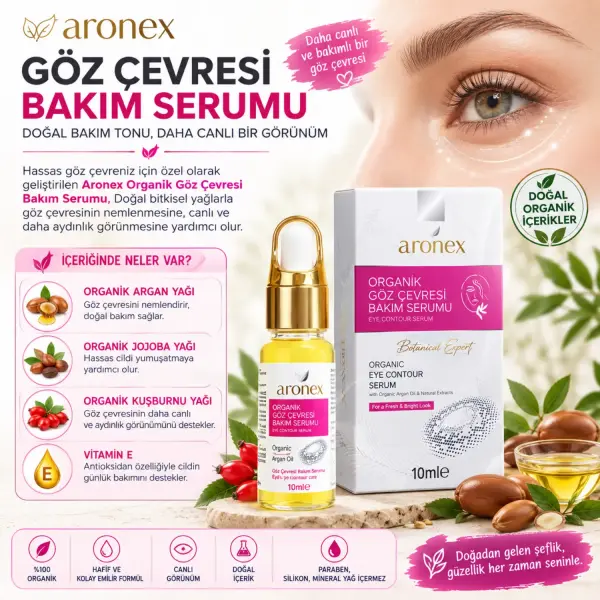 Aronex Organik Göz Çevresi Bakım Serumu 10 ml ürün görseli