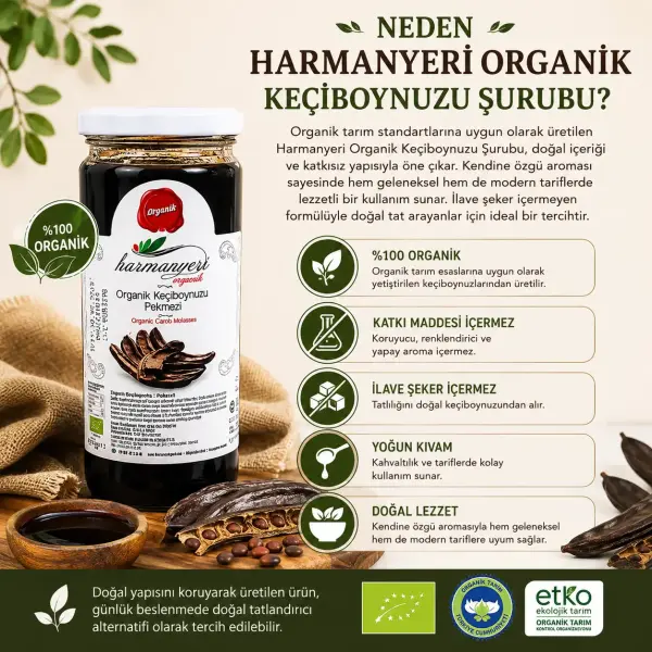Harmanyeri Organik Keçiboynuzu Pekmezi 620 Gr ürün görseli