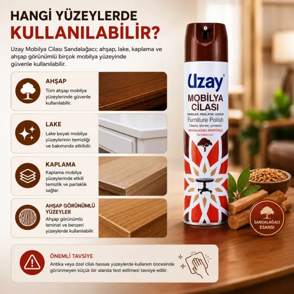 Uzay Mobilya Cilası Sandalağacı 300 ml ürün görseli
