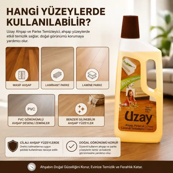 Uzay Ahşap Temizleyici 750 ml Beyaz Sabun Kokulu ürün görseli