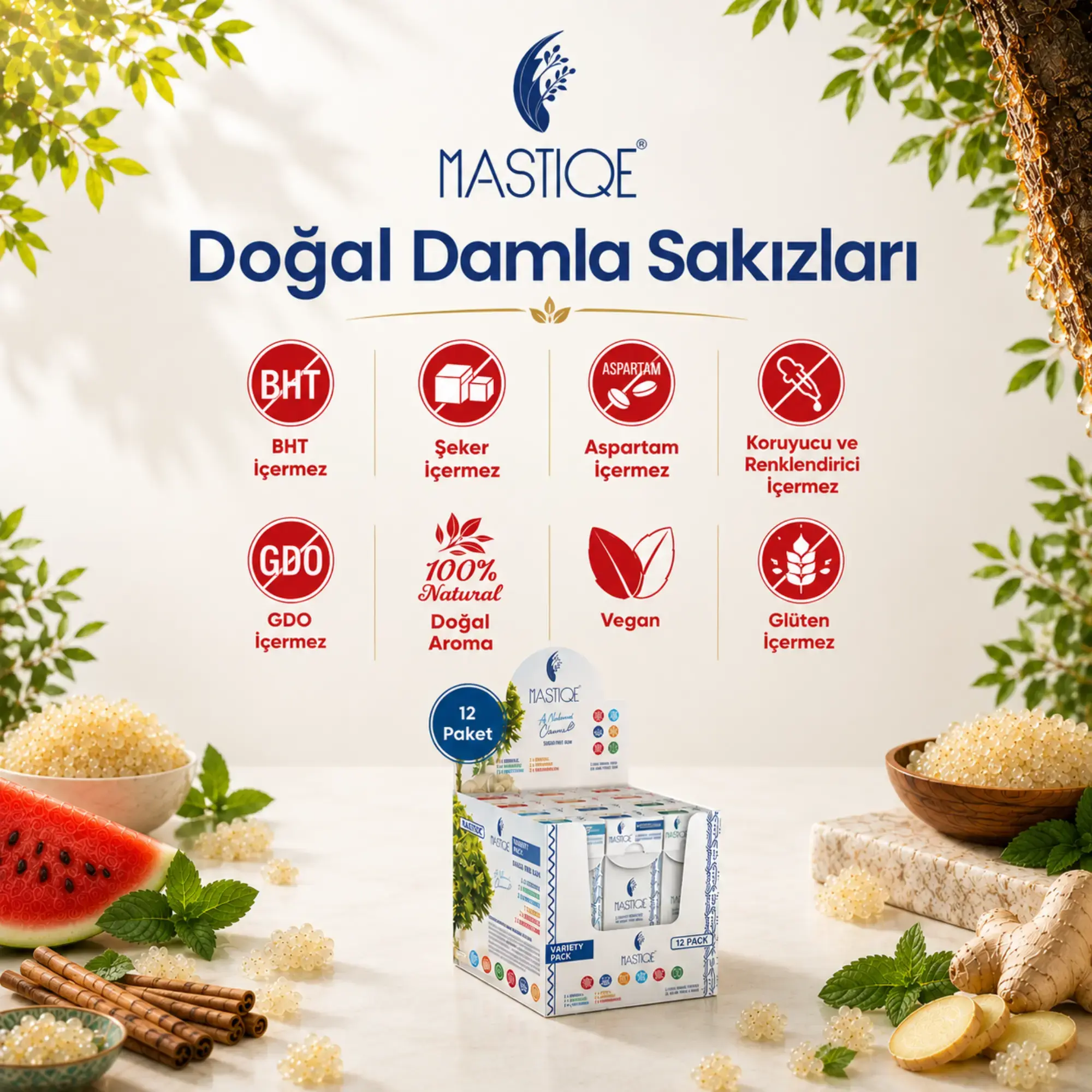 mastiqe şekersiz doğal sakız